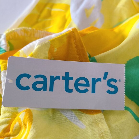 CARTER'S GIRLS 2-PIECE FLORAL ASYMMETRICAL TANK TOP AND CHAMBRAY SHORTS SIZE 3 T - Picture 2 of 9